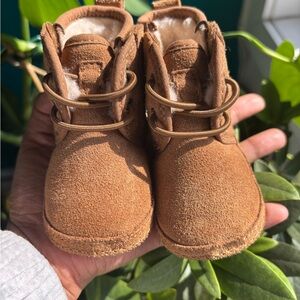 UGG Brown Suede Ankle Boots with Velcro Strap